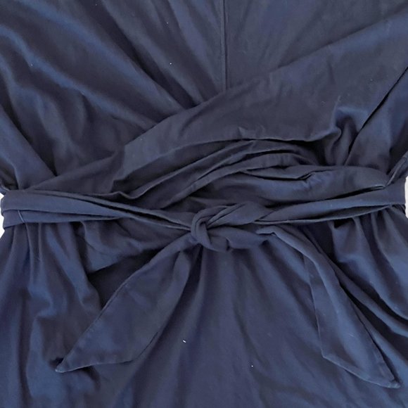 Banana Republic Short Sleeve Supima Wrap Tee Navy L - Picture 3 of 7